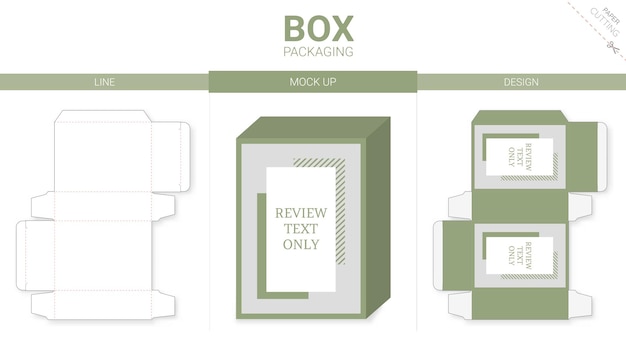 Embalagem de caixa e modelo de recorte de maquete