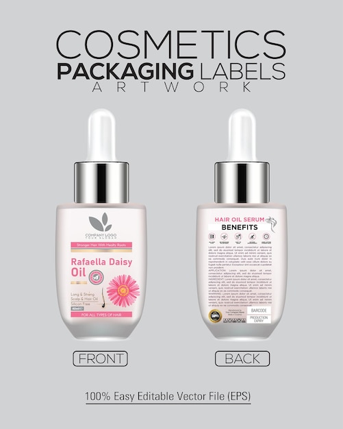 Embalagem de cosméticos Botelha de soro para o cabelo com múltiplas variantes para o produto em todo o mundo
