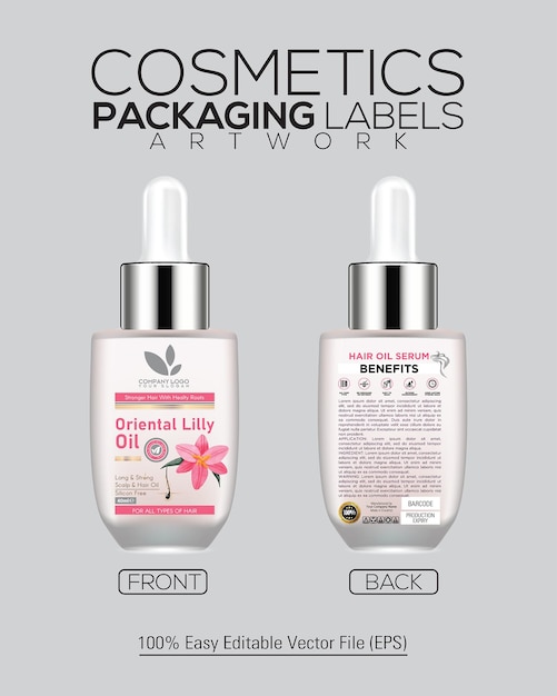 Embalagem de cosméticos Botelha de soro para o cabelo com múltiplas variantes para o produto em todo o mundo