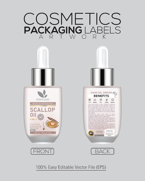 Embalagem de cosméticos Botelha de soro para o cabelo com múltiplas variantes para o produto em todo o mundo