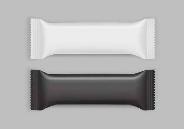 embalagem de papel branco e preto isolada