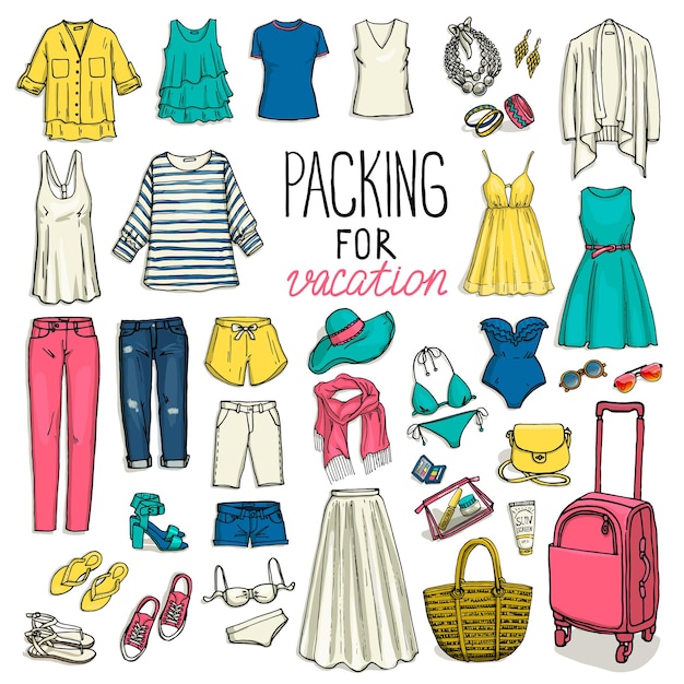 Embalagem para viagem Conjunto de roupas femininas