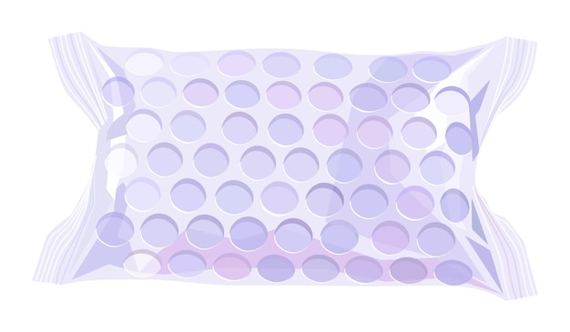 Embalagem transparente de borbulha Ilustração vetorial isolada em fundo branco