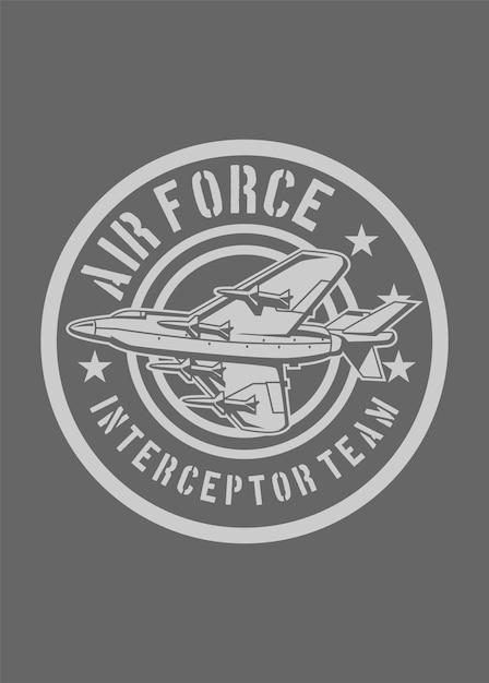 Vetor emblema da equipe de interceptor da força aérea