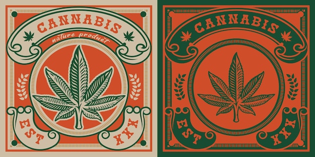 Emblema da folha de cannabis.