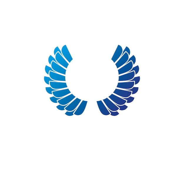Emblema de asas azuis simbólicas antigas. elemento de design de vetor heráldico. rótulo de estilo retrô, logotipo de heráldica.