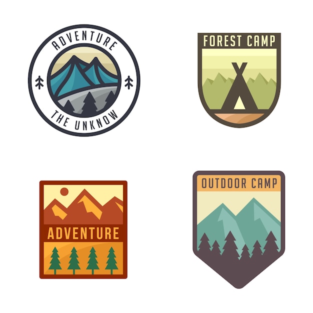 Emblema de aventura e camping