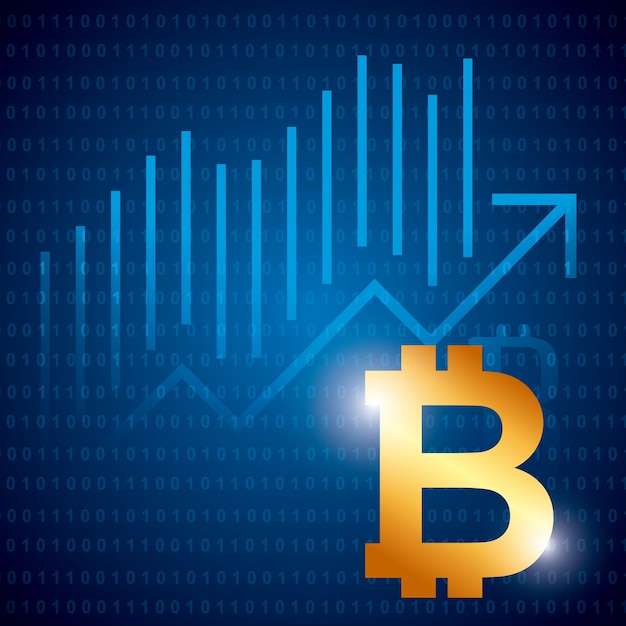 Vetor emblema de bitcoin dourado