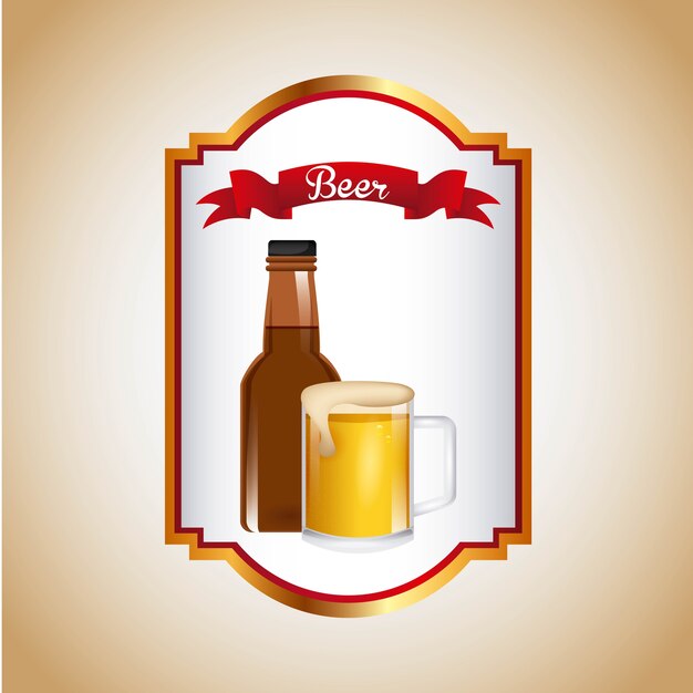 Vetor emblema de cerveja gelada