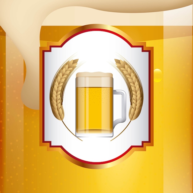 Vetor emblema de cerveja gelada