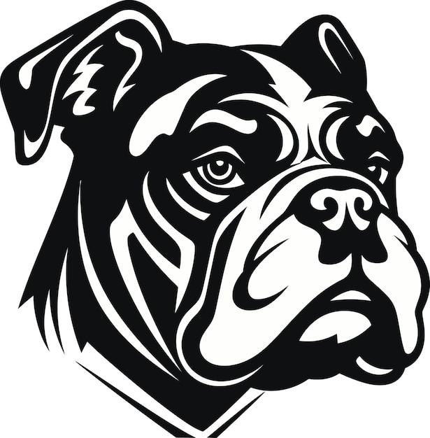Vetor emblema de design de bulldog canino corajoso elegança em black bulldog logo excelência