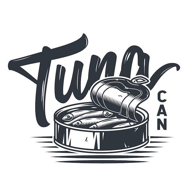 Emblema de espadilha de atum em lata
