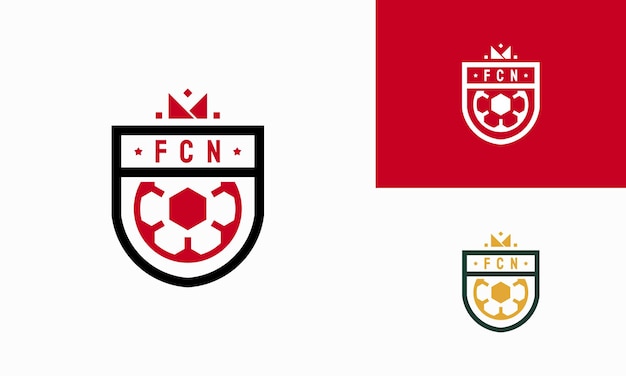 Emblema de futebol com designs de logotipo de escudo, modelo de logotipo de emblema de futebol