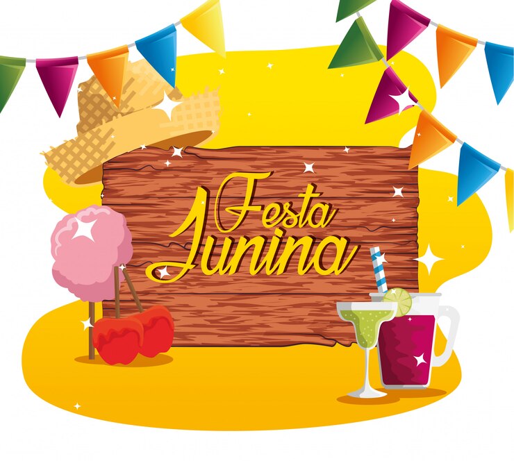 Vetor emblema de madeira com chapéu e algodão doce