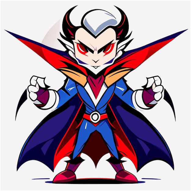 Vetor emblema de mascote de vampiro frontal de vetor para design digital