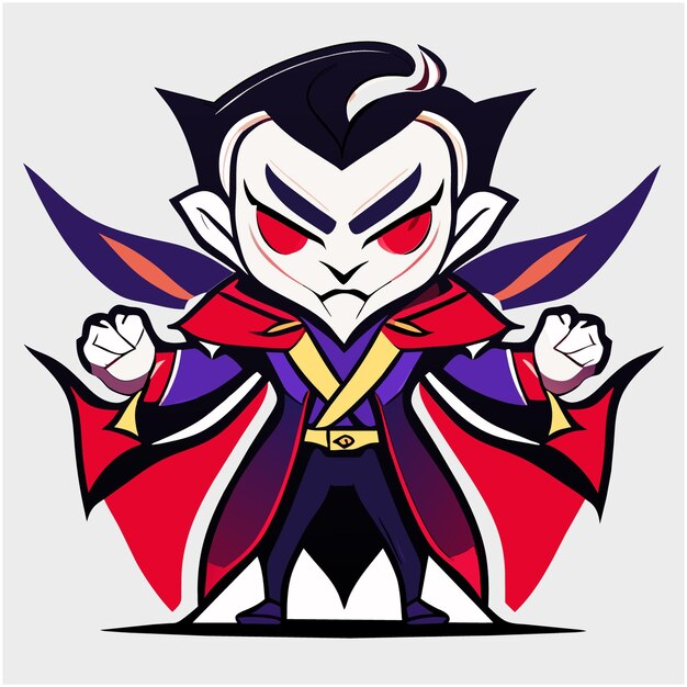 Vetor emblema de mascote de vampiro frontfacing vector para web