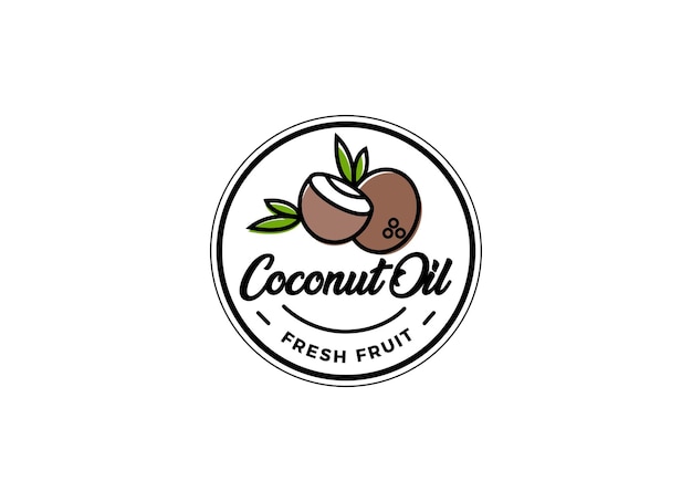 Emblema de óleo de coco de produto natural