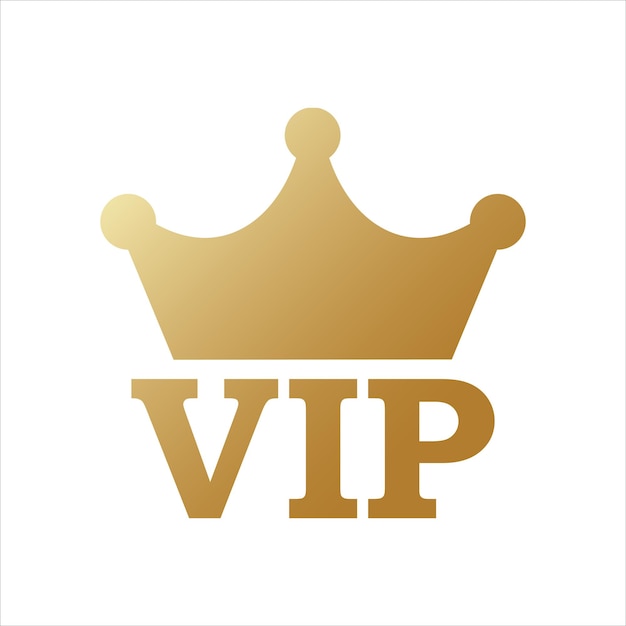 Vetor emblema de ouro com coroa vip