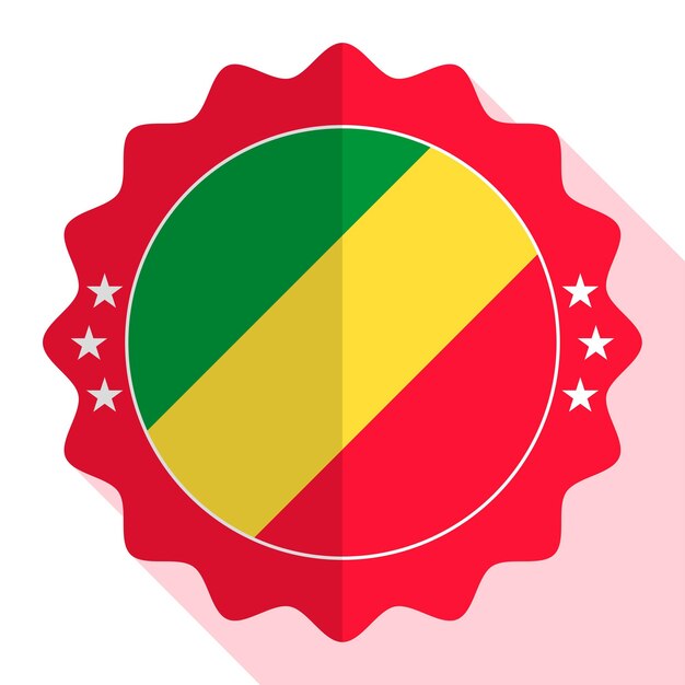 Vetor emblema de qualidade da república do congo botão de sinal de rótulo ilustração vetorial