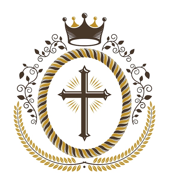 Vetor emblema de vetor, design heráldico vintage.