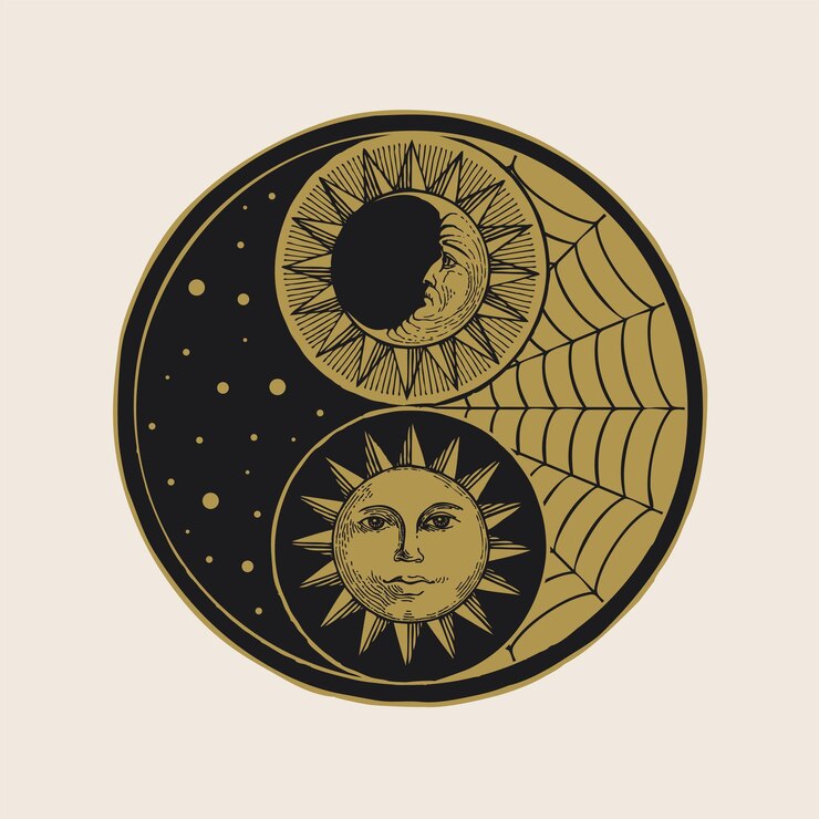 Vetor emblema de yin yang
