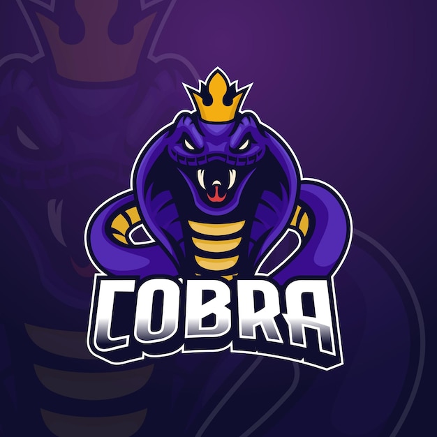 Emblema do design do logotipo do esporte eletrônico king cobra