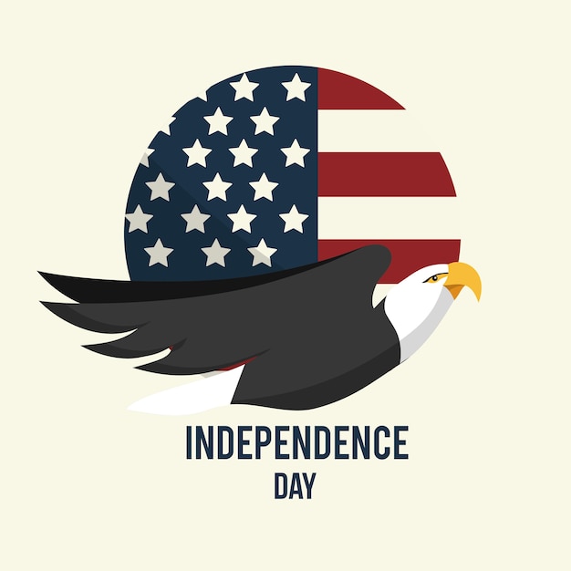 Emblema do dia da independência com design de águia