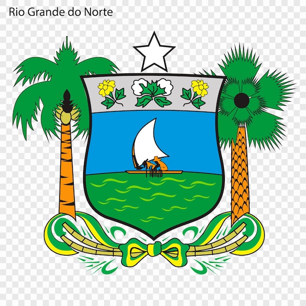 Vetor emblema do estado do rio grande do norte do brasil