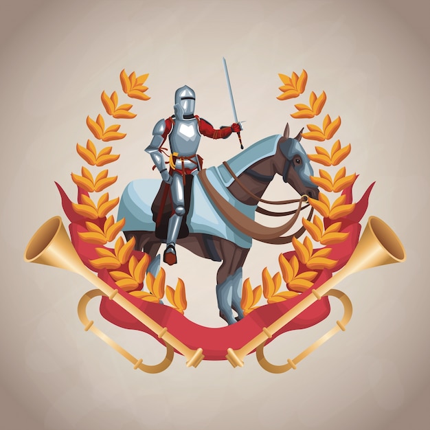 Vetor emblema do exército medieval