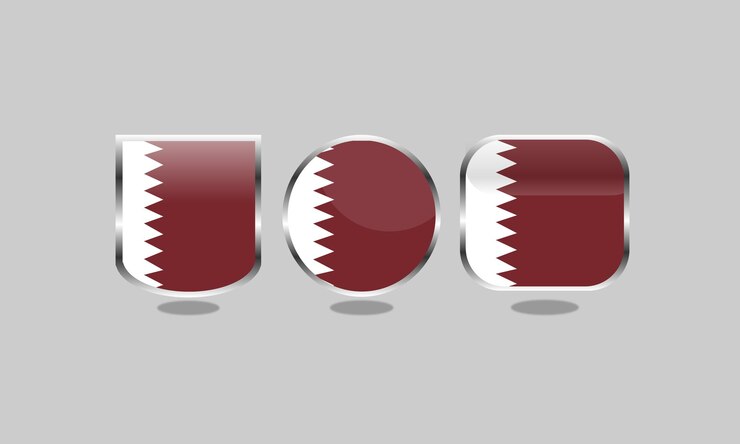 Emblema do ícone de prata da bandeira do Qatar