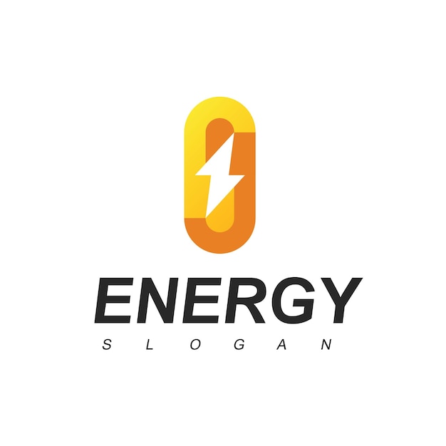 Vetor emblema do logotipo de energia com símbolo de parafuso