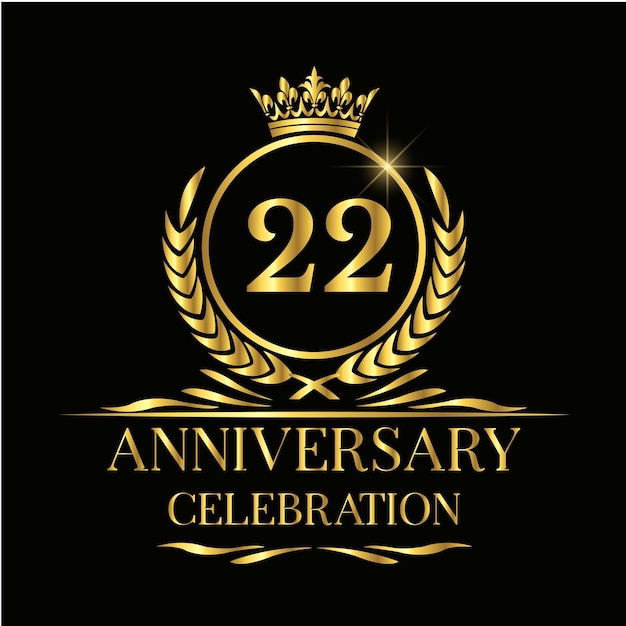 Emblema do logotipo do 22º aniversário para celebração