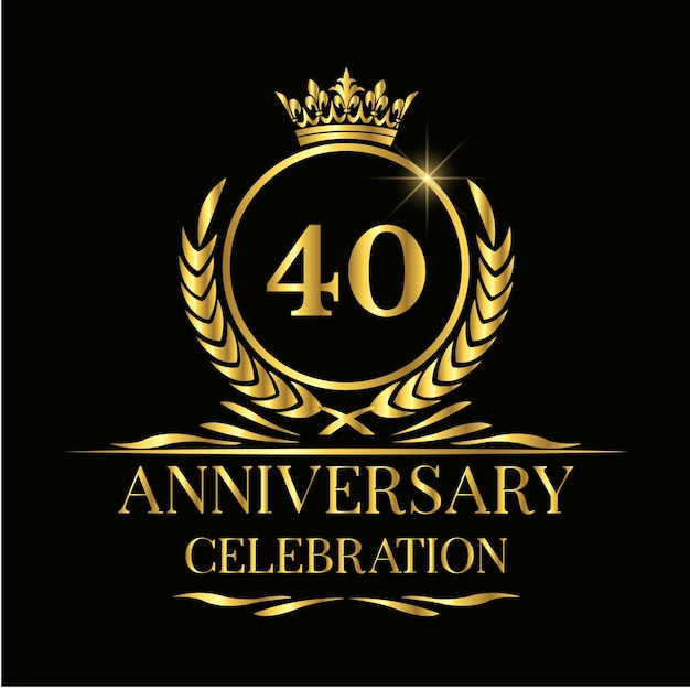 Emblema do logotipo do 40º aniversário para celebração
