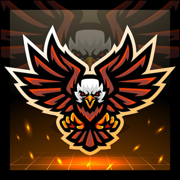 Emblema do logotipo do eagle bird mascot esport