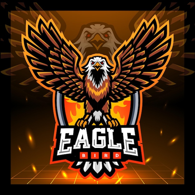 Vetor emblema do logotipo do eagle bird mascot esport