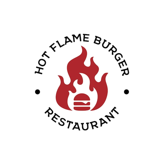 Emblema do logotipo do hot fire burger stamp