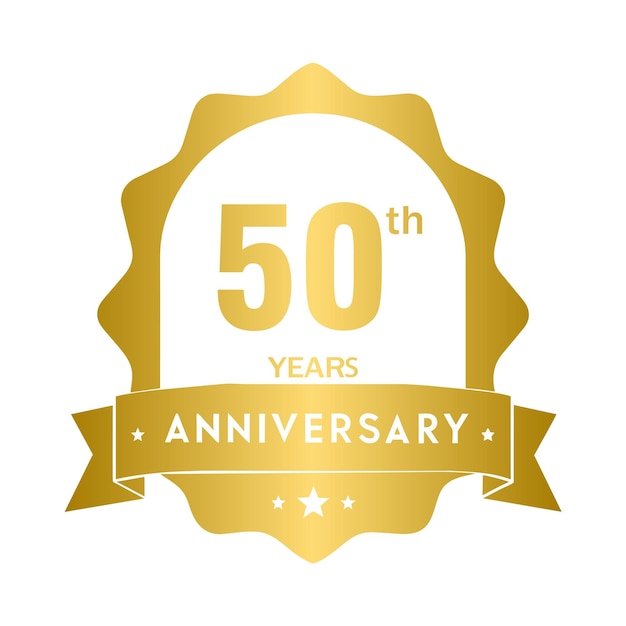 Emblema do tema dourado do 50o aniversário