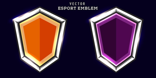 Vetor emblema esport com design de cores editáveis