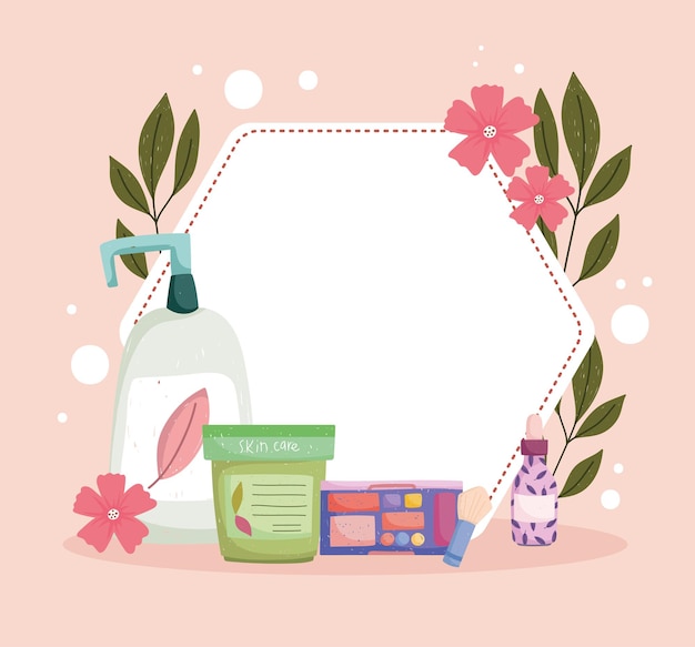 Emblema floral de produtos para a pele