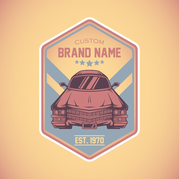 Emblema hexagonal de carro clássico