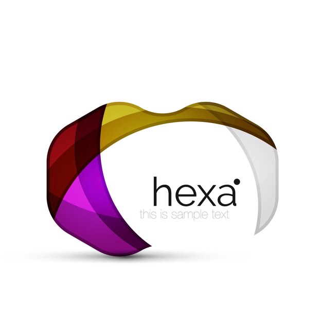 Vetor emblema profissional de forma hexagonal limpa ícone tecnológico futurista vetorial