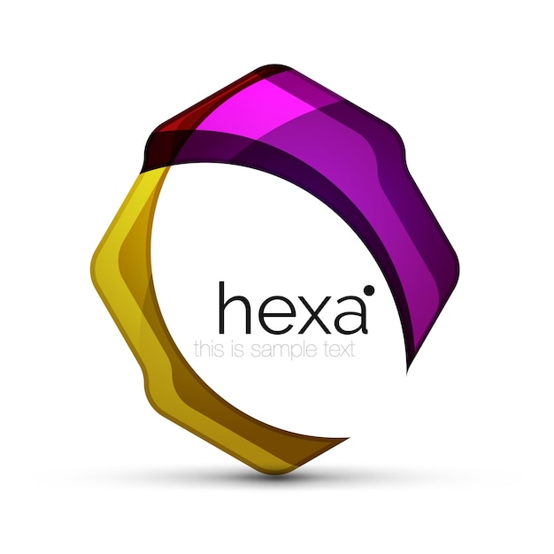 Emblema profissional de forma hexagonal limpa ícone tecnológico futurista vetorial
