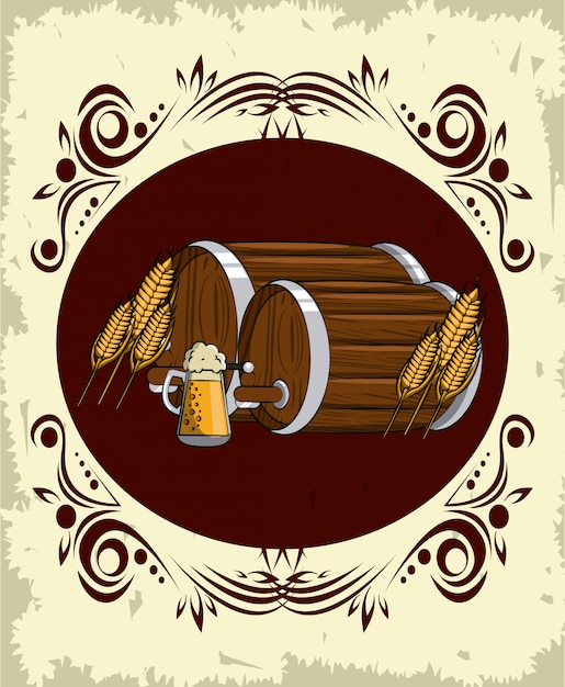 Emblema redonda de oktoberfest