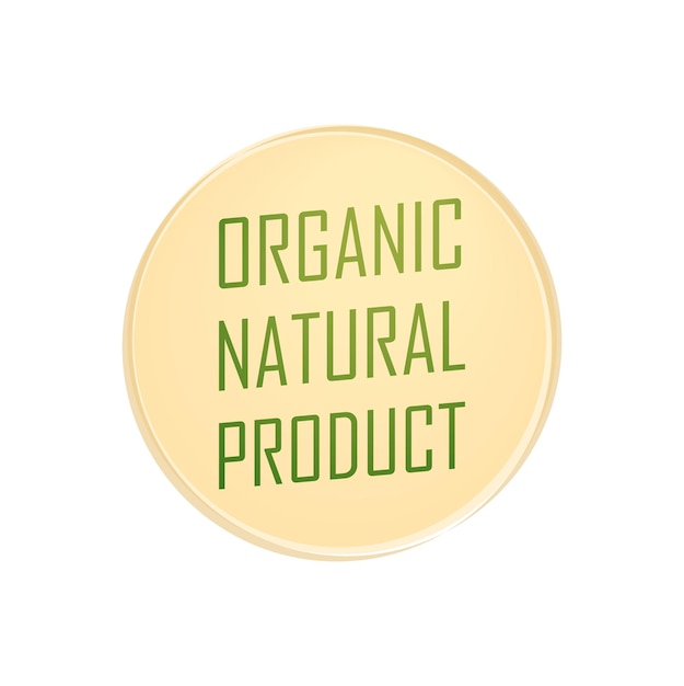 Vetor emblema redondo de produto natural orgânico
