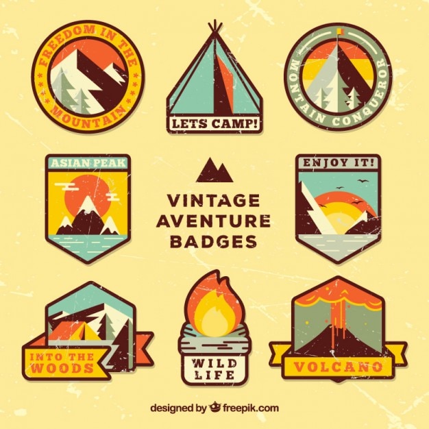 Emblemas aventure vintage