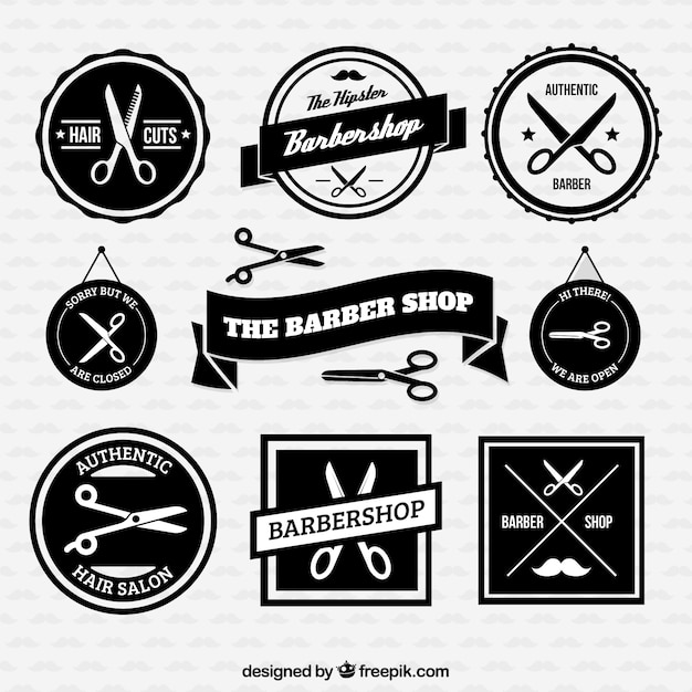 Emblemas barbearia retro