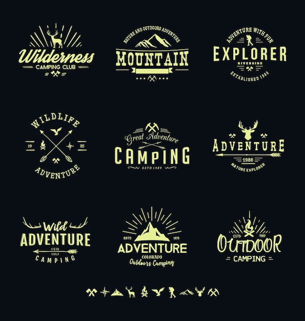 Emblemas de aventura ao ar livre