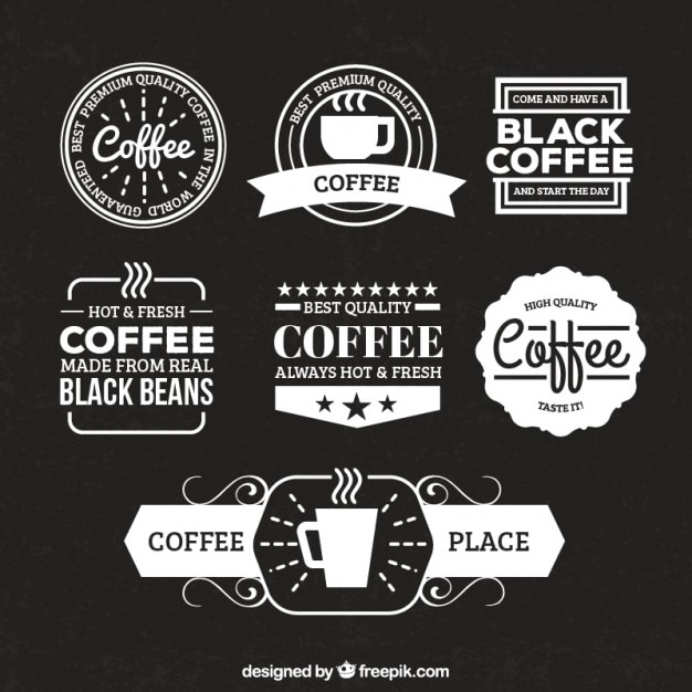 Vetor emblemas de café retros