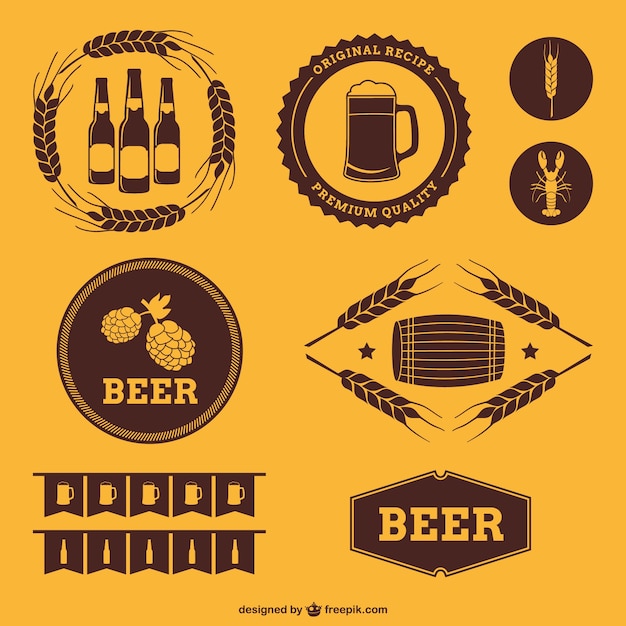 Emblemas de cerveja estilo retro