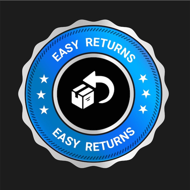 Emblemas de confiança do logotipo de vetor de retornos fáceis ícones de retornos fáceis